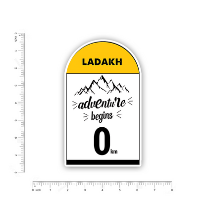 Ladakh adventure begins 0 km Bumper Sticker
