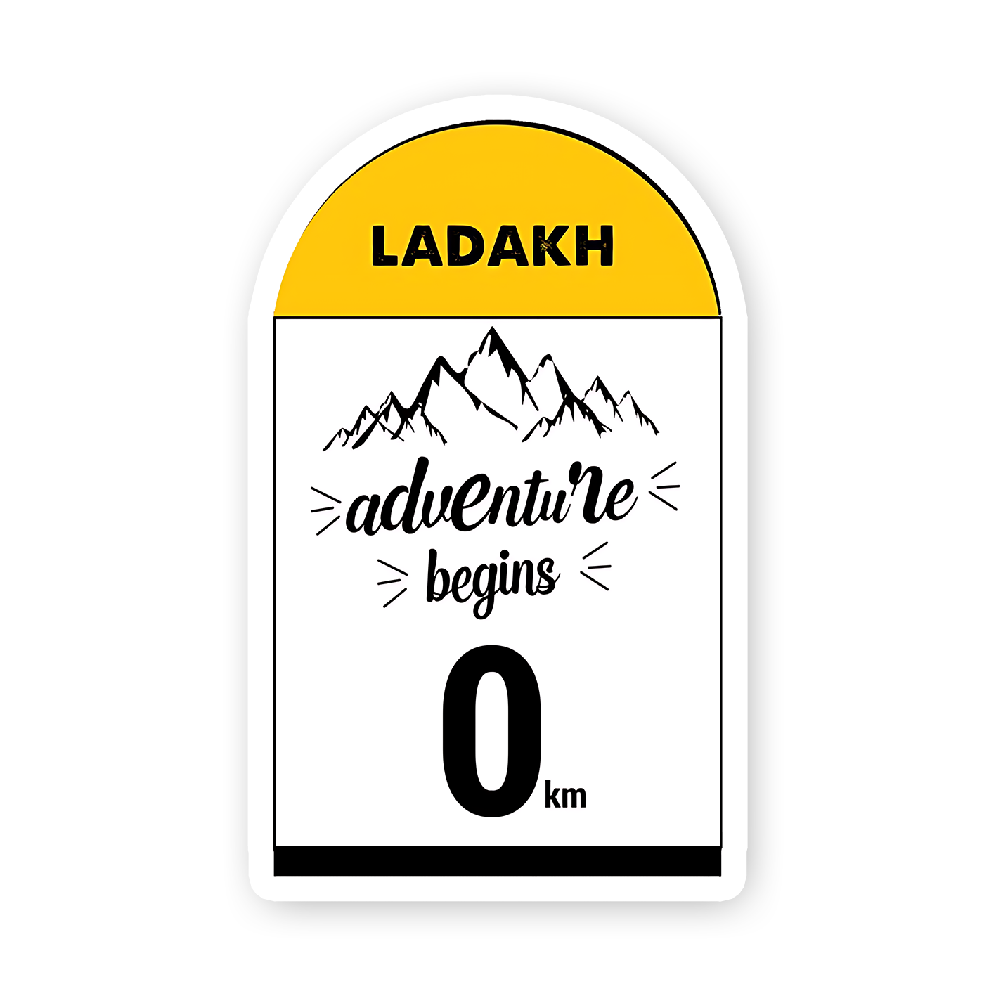 Ladakh adventure begins 0 km Bumper Sticker