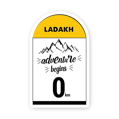 Ladakh adventure begins 0 km Bumper Sticker