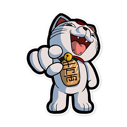 Maneki-Neko laughing Sticker