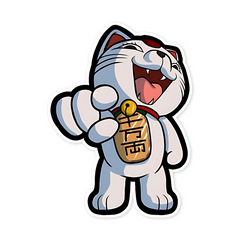 Maneki-Neko laughing Sticker