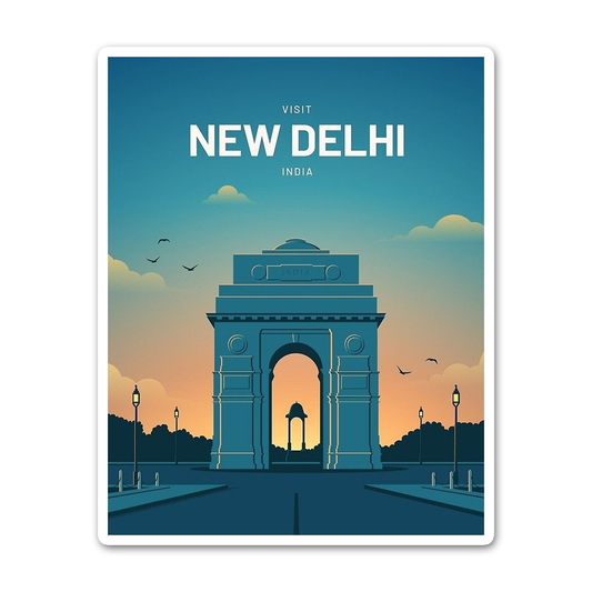 New Delhi card Sticker