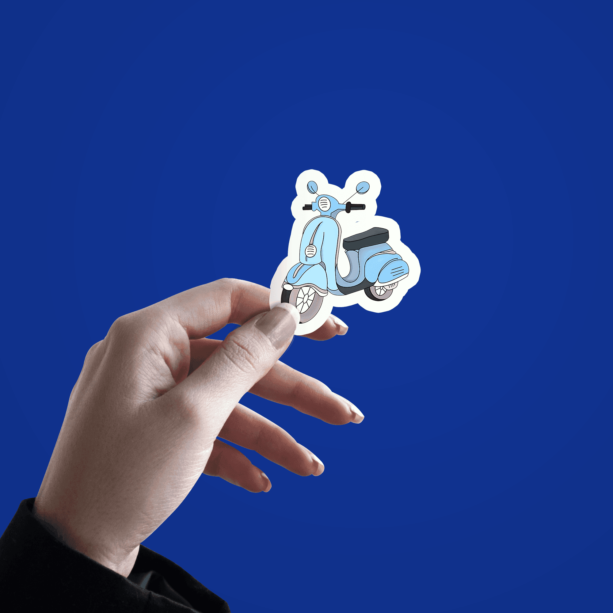 Classic blue Vespa scooter Sticker - sticckiz.com