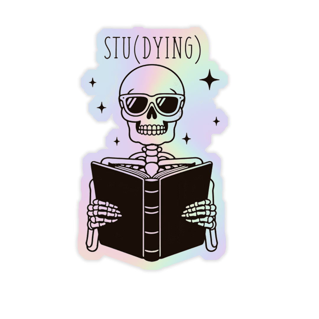 Skeleton Stu(dying) Holographic Sticker - sticckiz.com