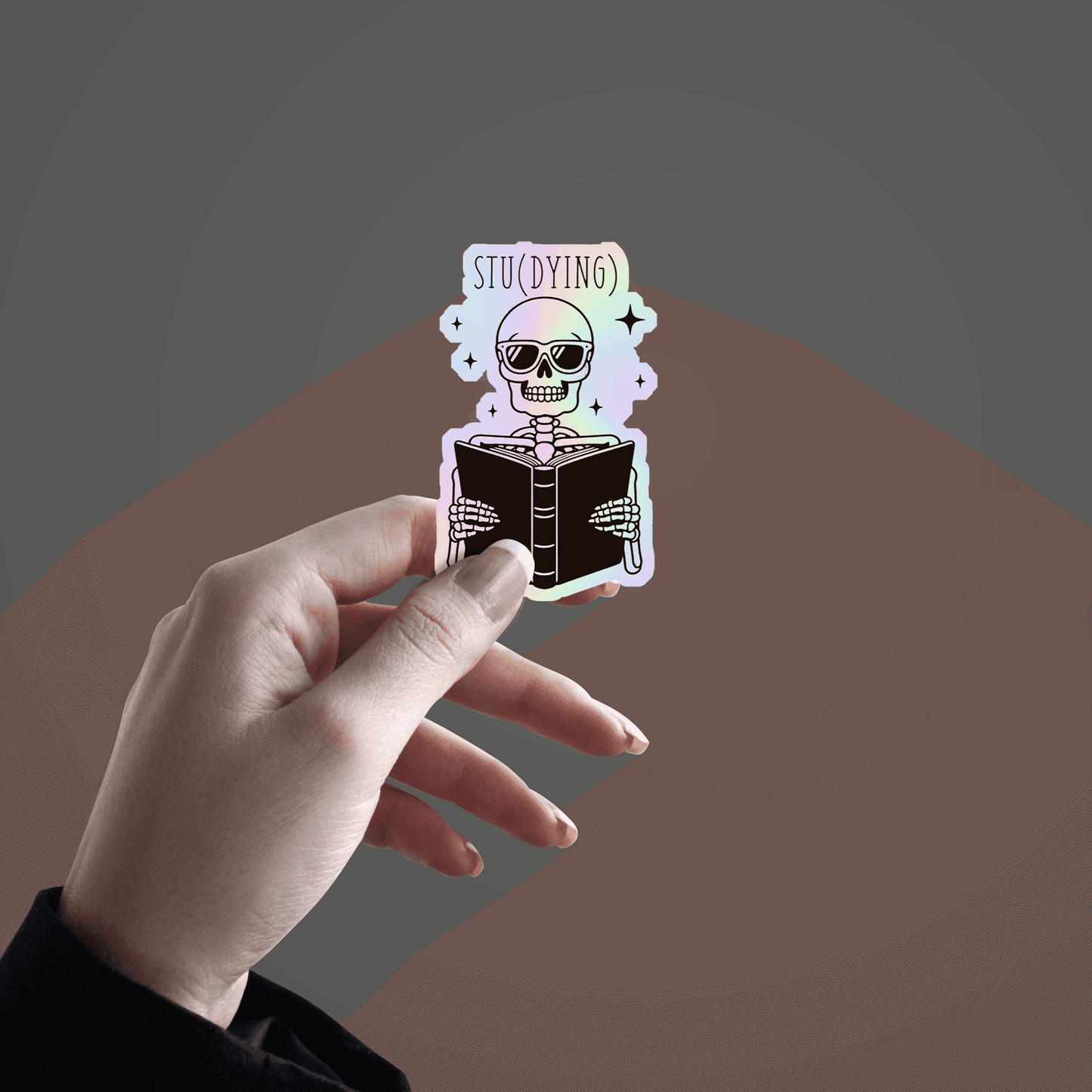 Skeleton Stu(dying) Holographic Sticker - sticckiz.com
