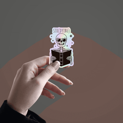 Skeleton Stu(dying) Holographic Sticker - sticckiz.com