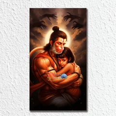 Lord Hanuman Protecting Kid Poster