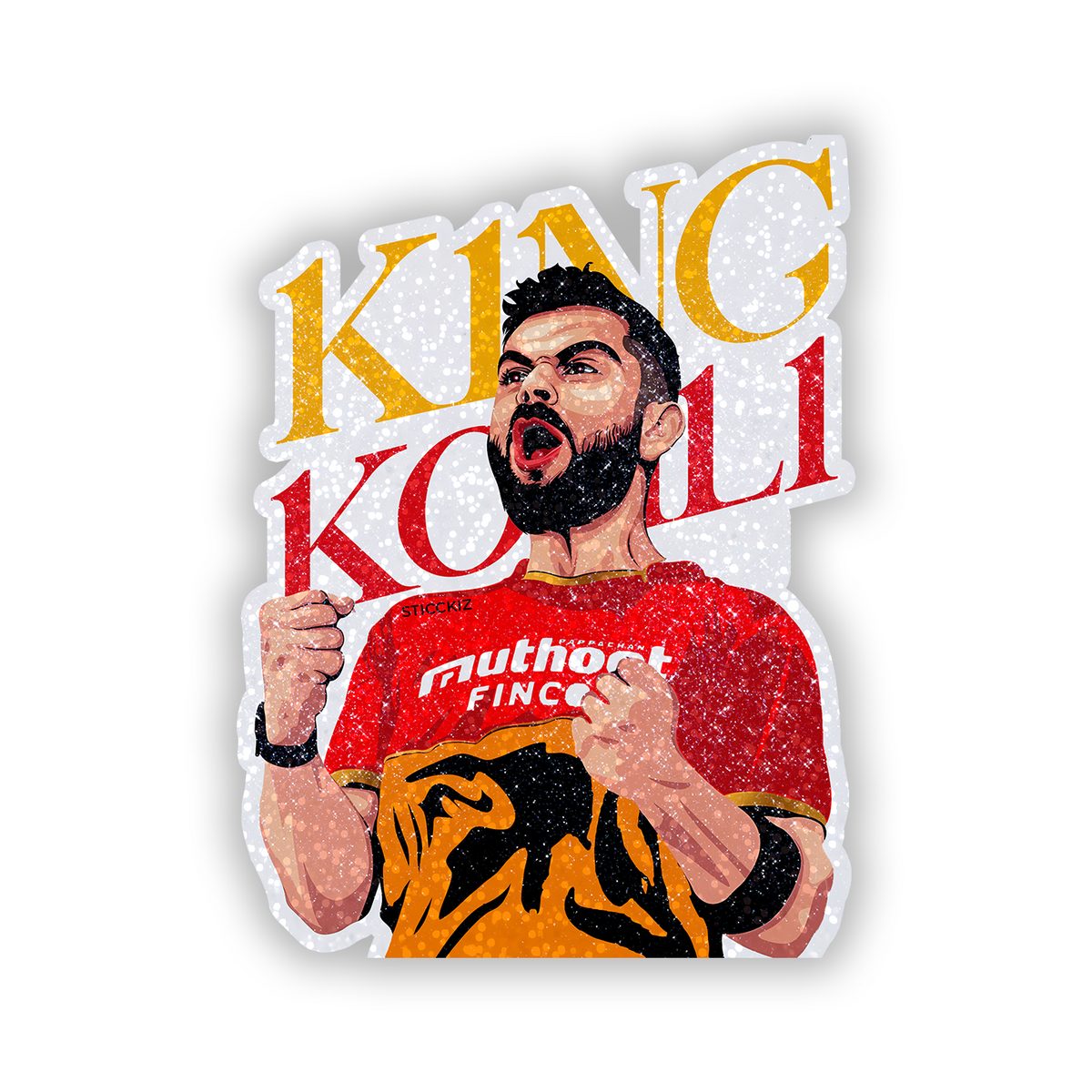 King Kohli Glitter Sticker - main