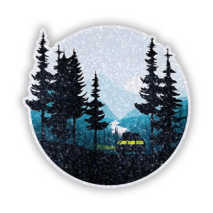 Cold Weather in Forest Glitter Sticker - main