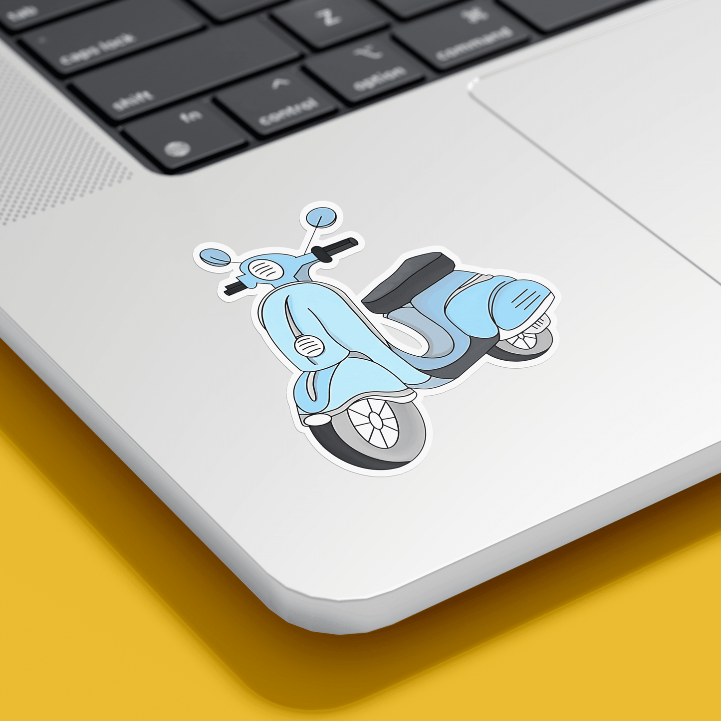 Classic blue Vespa scooter Sticker - sticckiz.com