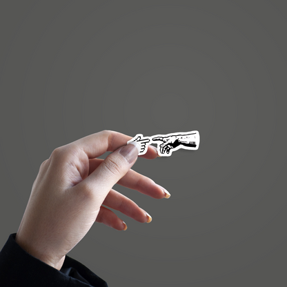 Pixel computer hand pointing real human hand Sticker