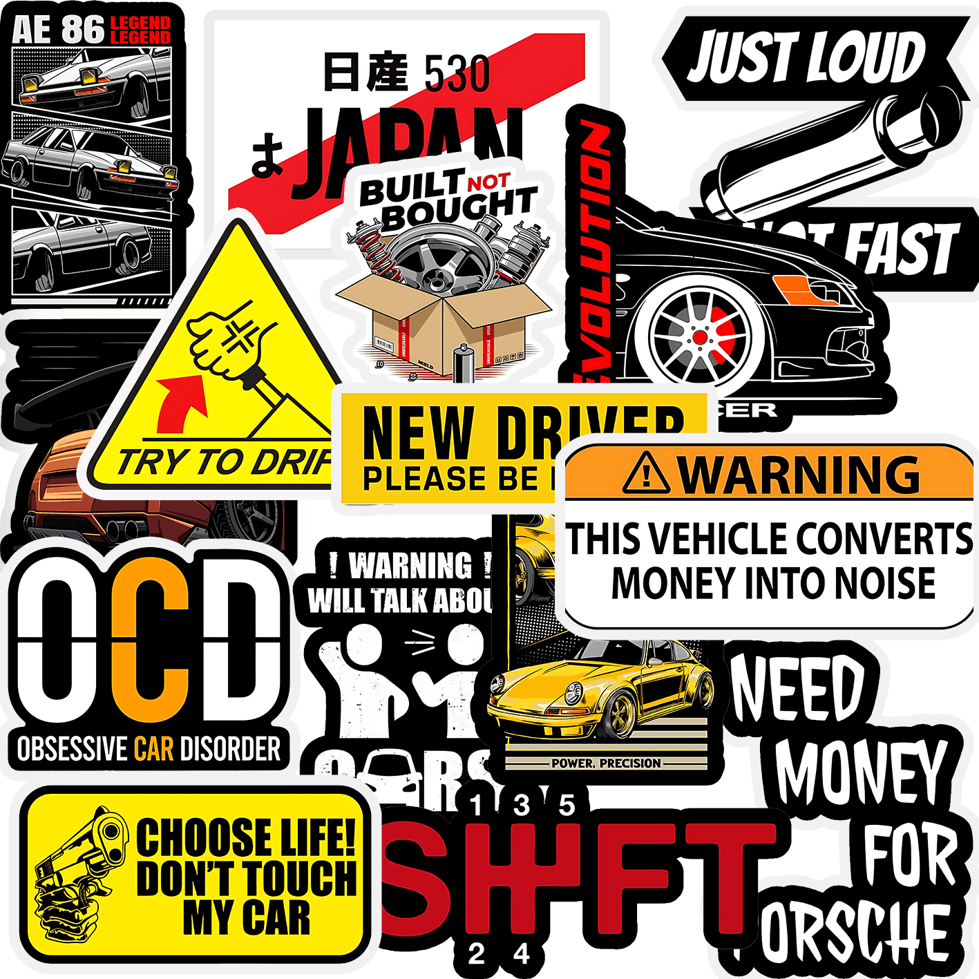 Car Sticker Pack (15 Stickers) - sticckiz.com