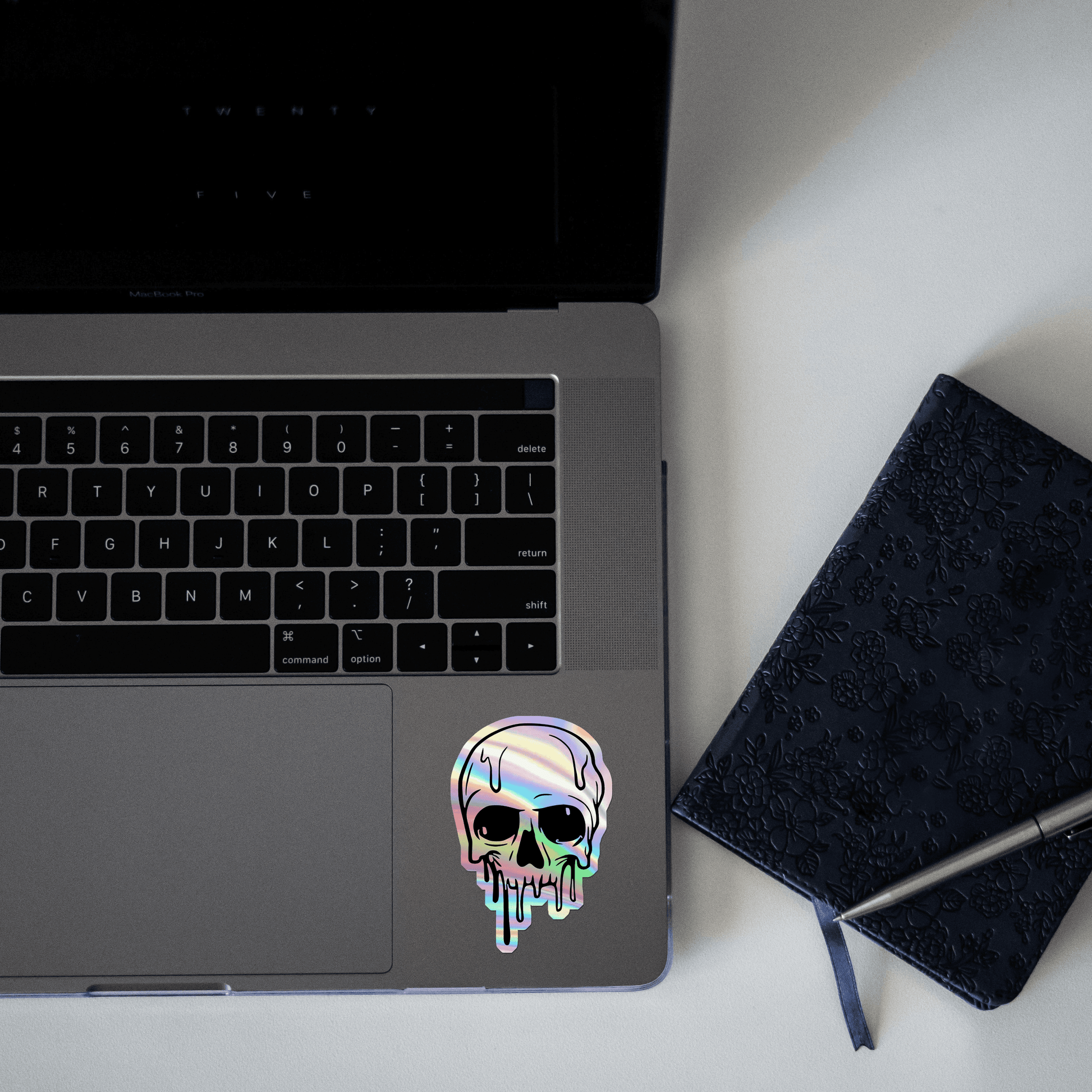 Melting Skull Holographic Sticker - sticckiz.com