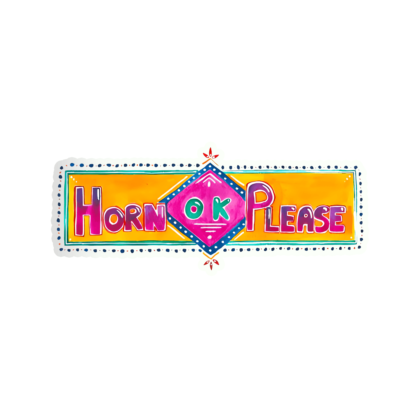 Horn Ok Please Sticker - sticckiz.com