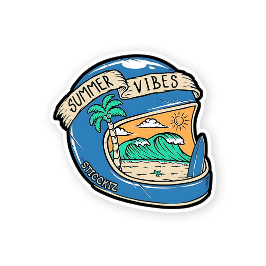 Summer Viibes vector art Helmet Sticker