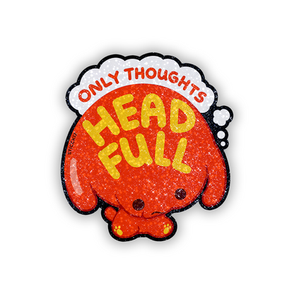Only thoughts Head Full Glitter Sticker - main