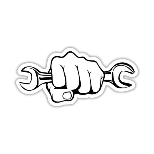Fist Gripping a Wrench Sticker - sticckiz.com