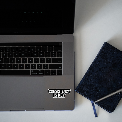 Consistency Is Key Sticker laptop mockup