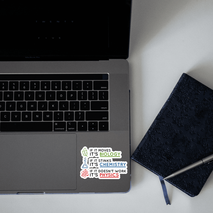 Biology Chemistry Physics Sticker - sticckiz.com