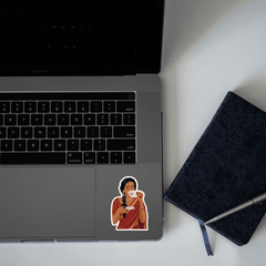 Indian Girl with Tea Sticker - sticckiz.com