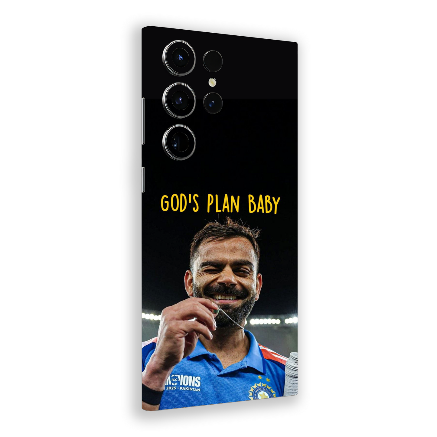 God's Plan Baby Black theme Virat Kohli Edition Mobile Skin