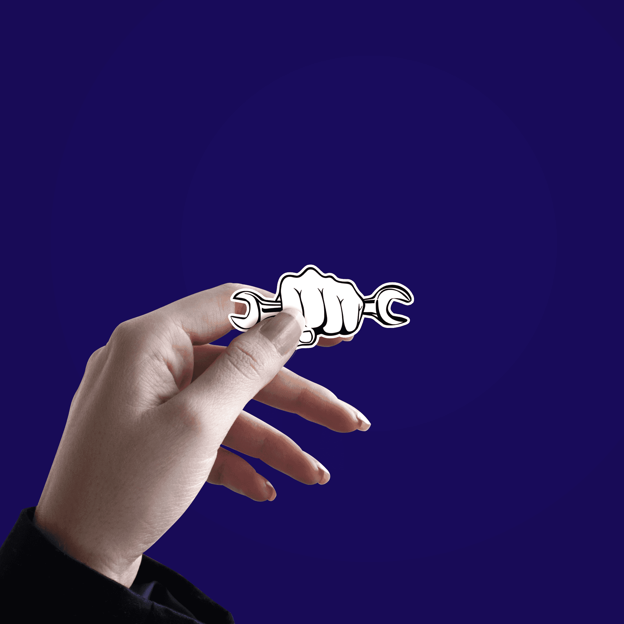 Fist Gripping a Wrench Sticker - sticckiz.com