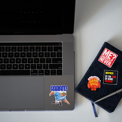 Haaland Glitter Sticker - laptop mockup