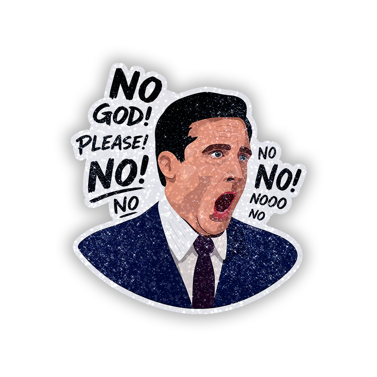 No God! Please No Glitter Sticker - main