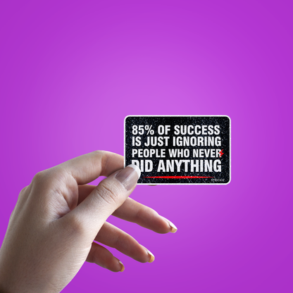 85_ of Success Motivation Glitter Sticker - hand mockup