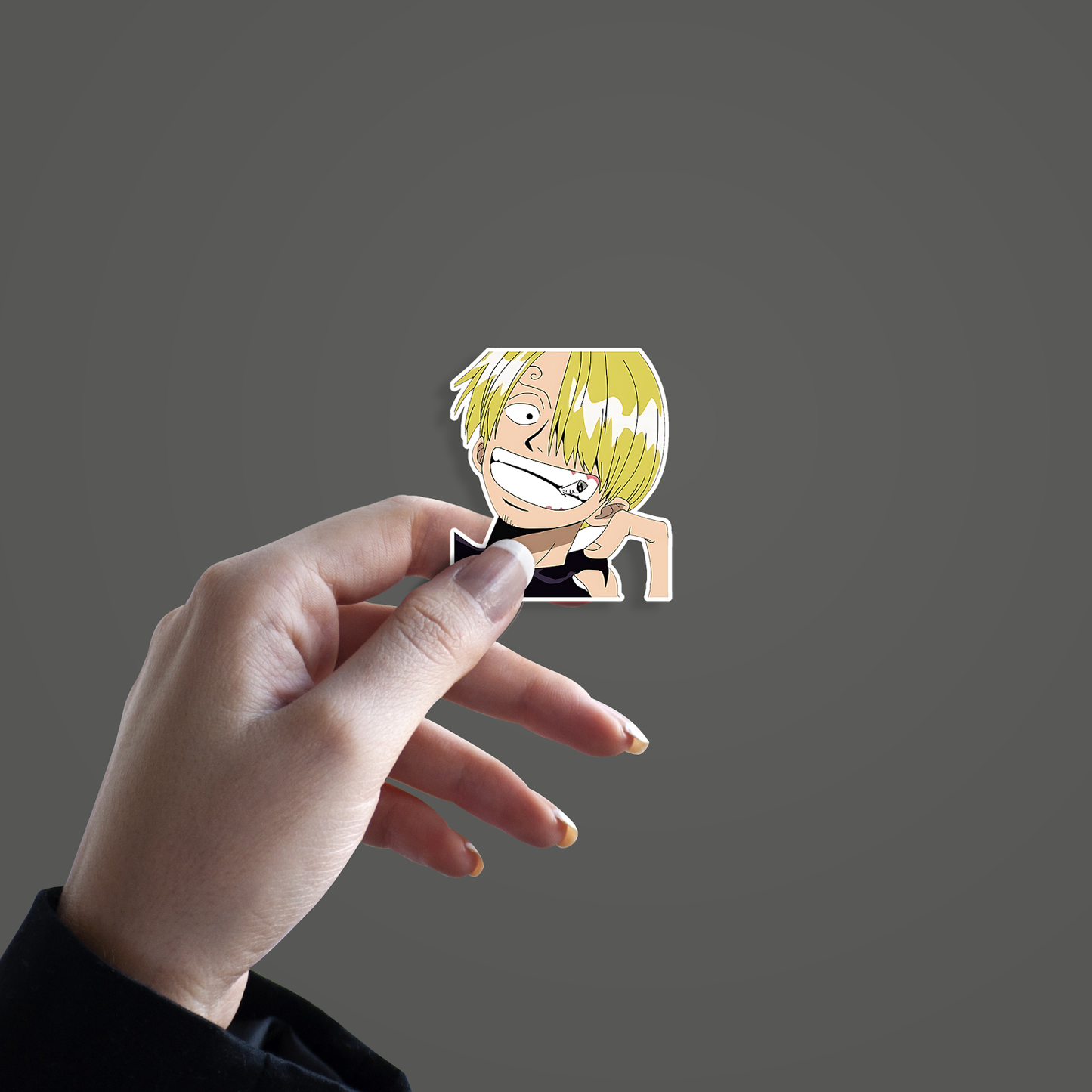 myself sanji san sticker hand mockup