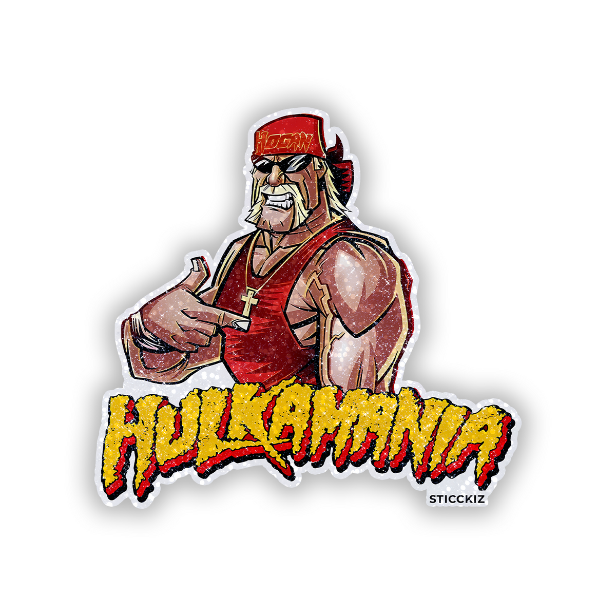Hulkamania Glitter Sticker - main