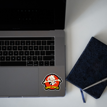 Gear 5 Luffy Sticker laptop mockup