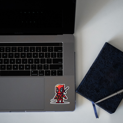 Deadpool Pixel Sticker laptop mockup