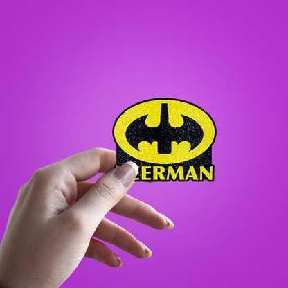Beerman Glitter Sticker - hand mockup
