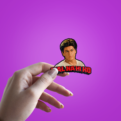 Kal na Hi Ho Glitter Sticker - hand mockup