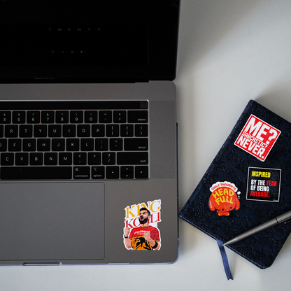 King Kohli Glitter Sticker - laptop mockup