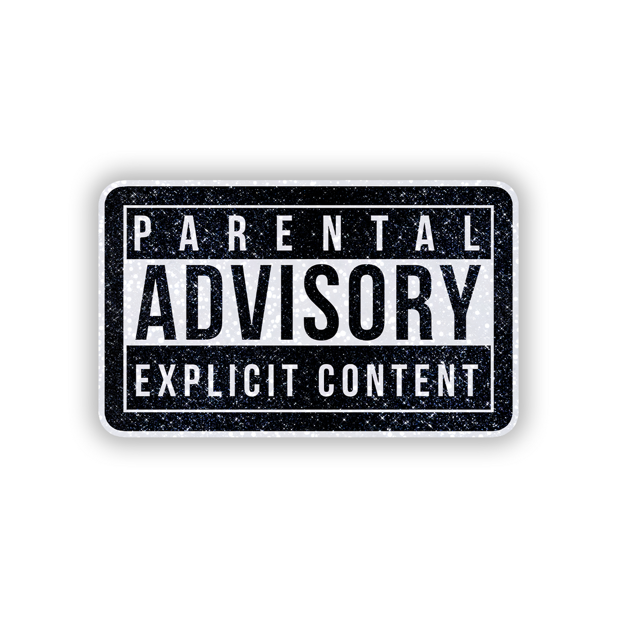 Parental Advisory Explicit Content Glitter Sticker - main
