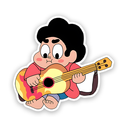 Steven Playing Guitar Sticker