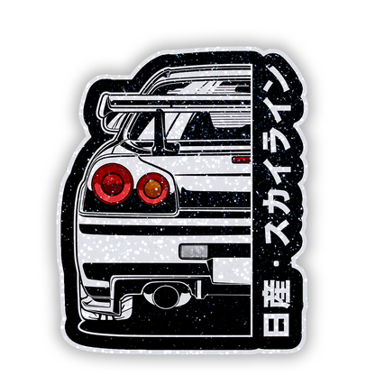 Skyline R34 GTR Glitter Sticker - main