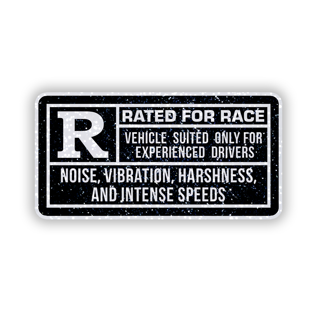 Rated R for Race Glitter Sticker - main