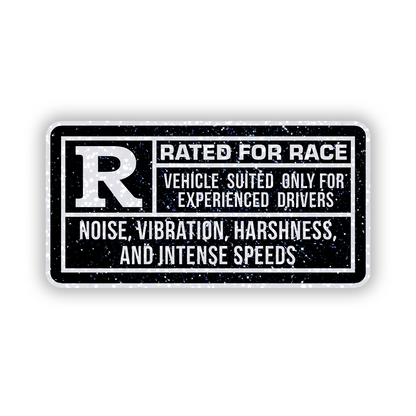 Rated R for Race Glitter Sticker - main