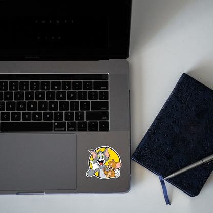 Tom And Jerry Sticker laptop mockup