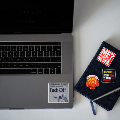 Far Off Where you Glitter Sticker - laptop mockup