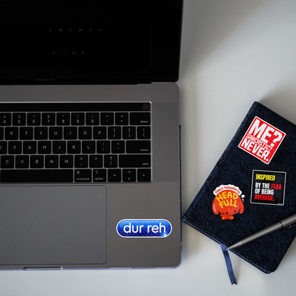 Dur reh Sarcasm Glitter Sticker - laptop mockup