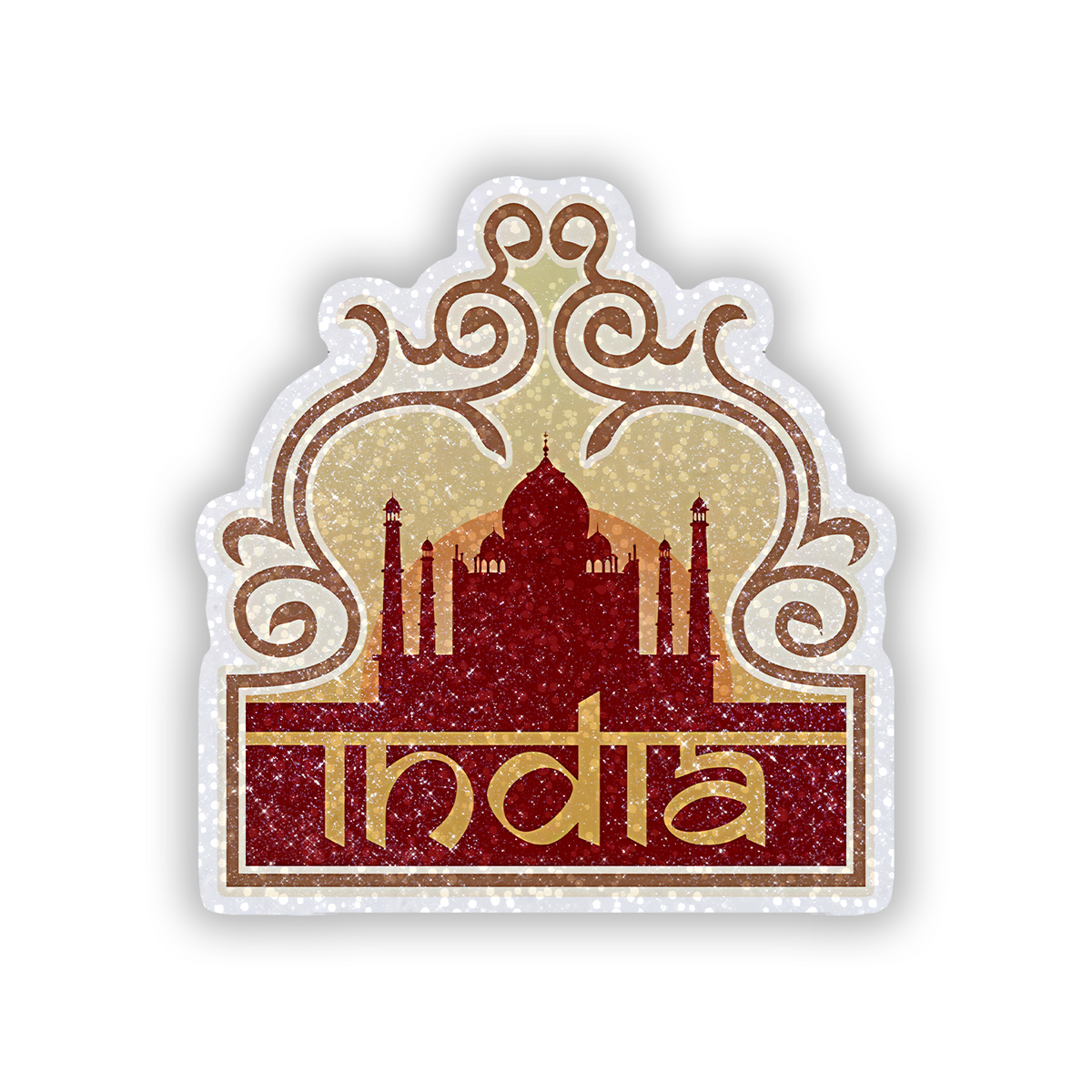 India Tourism Glitter Sticker - main