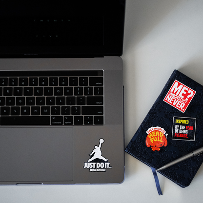 Just Do it Tomorrow Glitter Sticker - laptop mockup