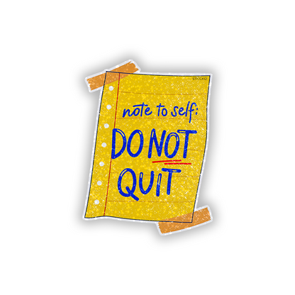 Note to Self Glitter Sticker - main