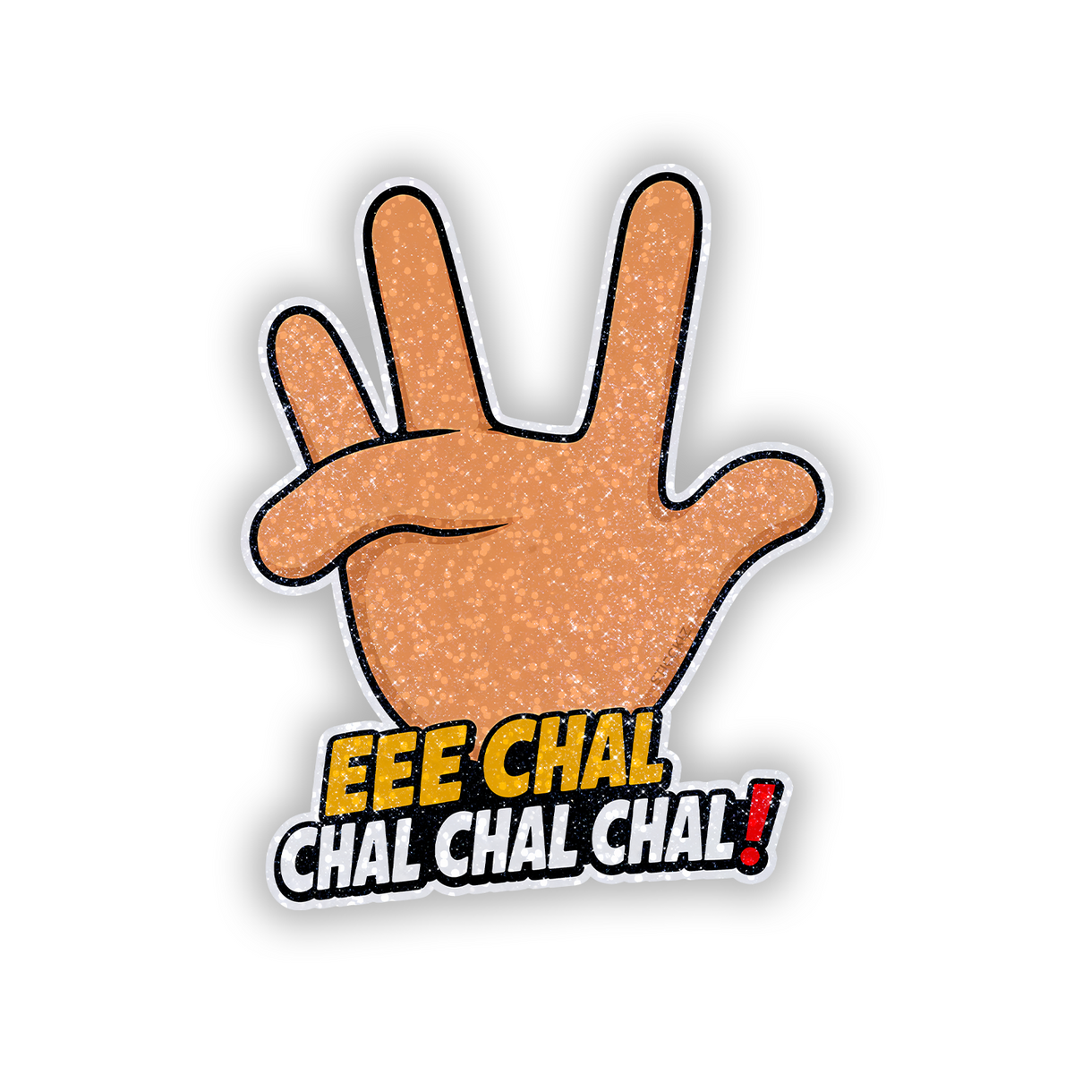 EEE Chal Chal Chal Glitter Sticker - main