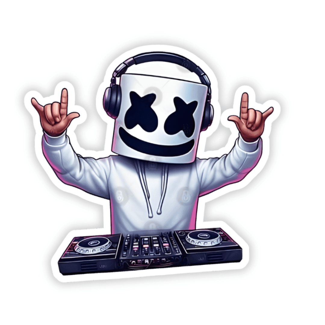 Illustration DJ artist Sticker. - sticckiz.com