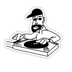 Illustrated Dj artist Sticker - sticckiz.com